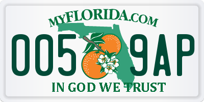 FL license plate 0059AP