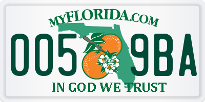 FL license plate 0059BA
