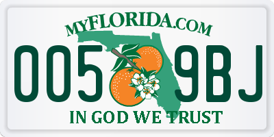 FL license plate 0059BJ