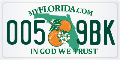 FL license plate 0059BK