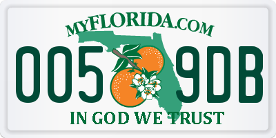 FL license plate 0059DB
