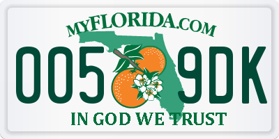 FL license plate 0059DK