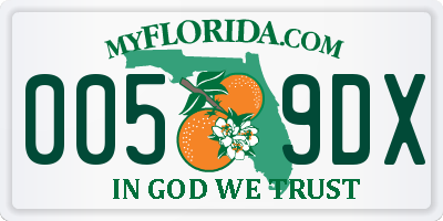 FL license plate 0059DX
