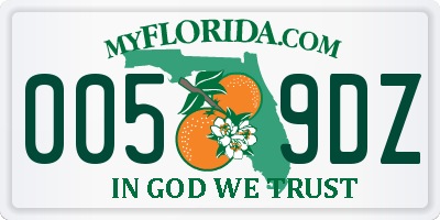 FL license plate 0059DZ