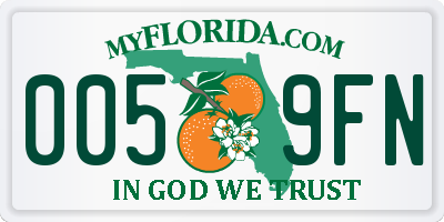 FL license plate 0059FN