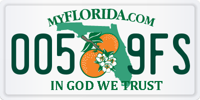 FL license plate 0059FS