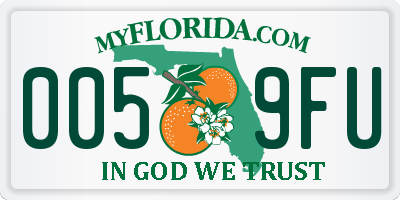 FL license plate 0059FU