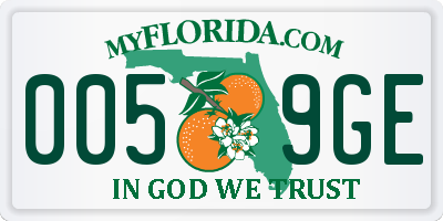 FL license plate 0059GE