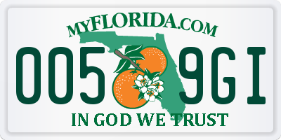 FL license plate 0059GI