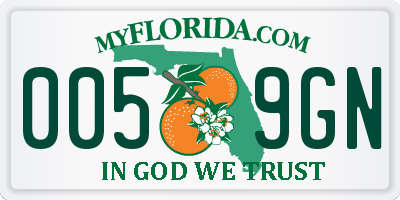 FL license plate 0059GN