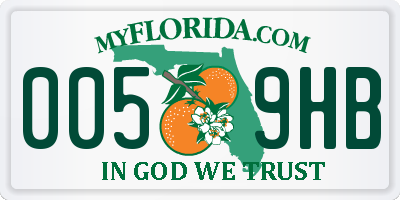 FL license plate 0059HB
