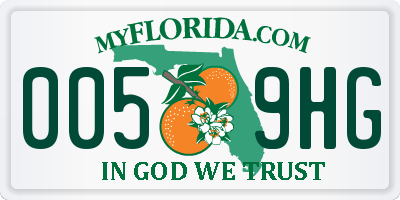 FL license plate 0059HG
