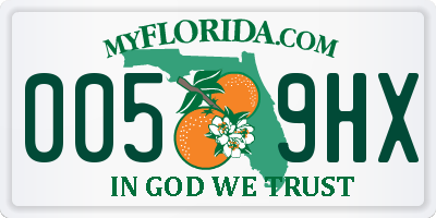 FL license plate 0059HX