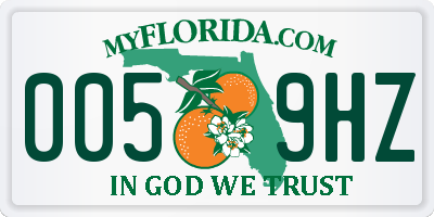 FL license plate 0059HZ