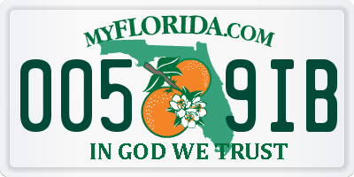 FL license plate 0059IB