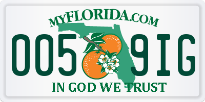 FL license plate 0059IG