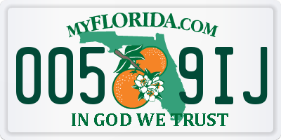 FL license plate 0059IJ