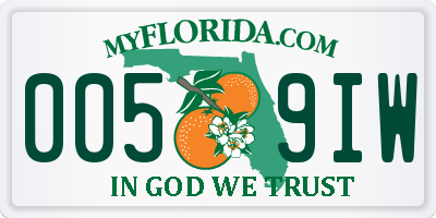 FL license plate 0059IW