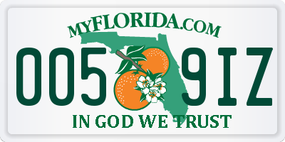 FL license plate 0059IZ