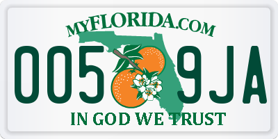 FL license plate 0059JA