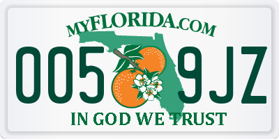 FL license plate 0059JZ