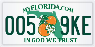 FL license plate 0059KE
