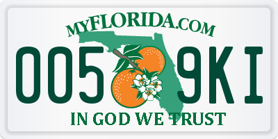 FL license plate 0059KI