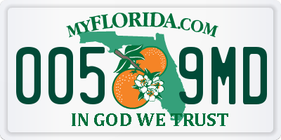 FL license plate 0059MD