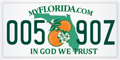 FL license plate 0059OZ