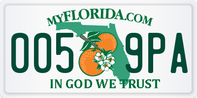 FL license plate 0059PA