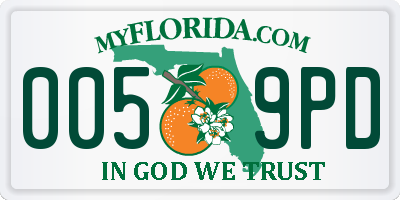 FL license plate 0059PD