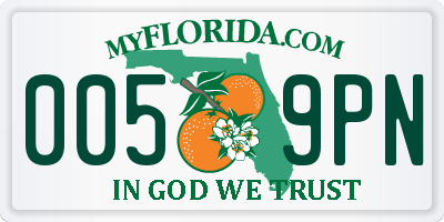 FL license plate 0059PN