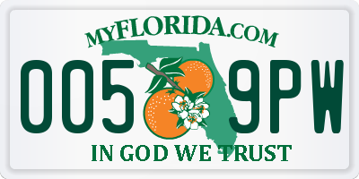 FL license plate 0059PW