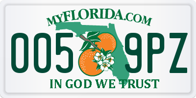 FL license plate 0059PZ