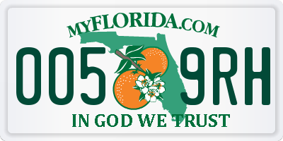 FL license plate 0059RH