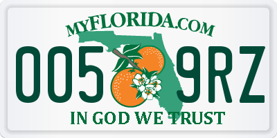 FL license plate 0059RZ