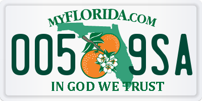FL license plate 0059SA
