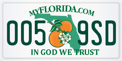 FL license plate 0059SD