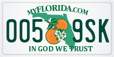FL license plate 0059SK