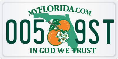 FL license plate 0059ST