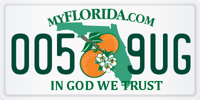 FL license plate 0059UG