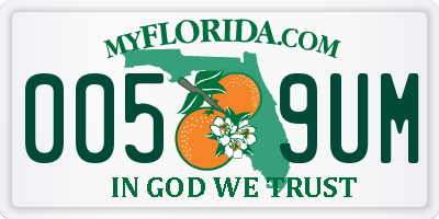 FL license plate 0059UM