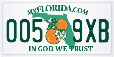 FL license plate 0059XB