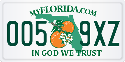 FL license plate 0059XZ