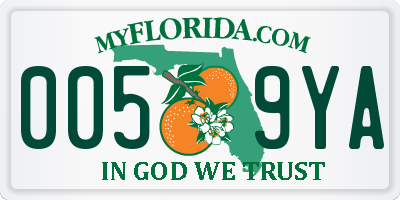 FL license plate 0059YA