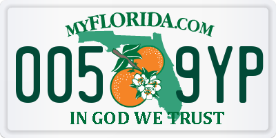 FL license plate 0059YP
