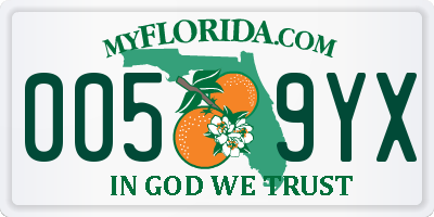 FL license plate 0059YX