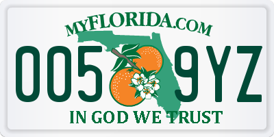 FL license plate 0059YZ