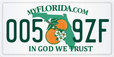 FL license plate 0059ZF
