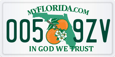 FL license plate 0059ZV